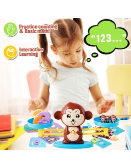 Образователна игра с маймунка везна и цифри за смятане